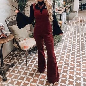 Alter’d state small velvet corduroy wine romper